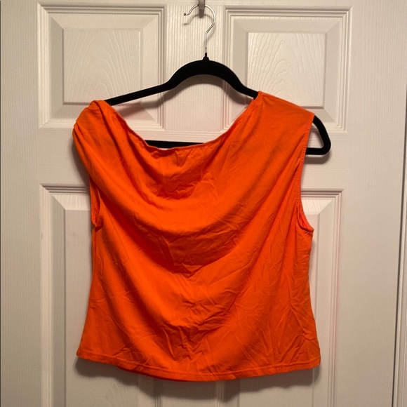 unbranded Tops - Vibrant Orange Off One Shoulder Sleeveless Top…size L